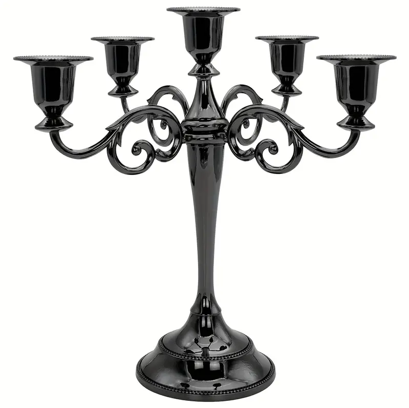 Chandelier À Cinq Têtes Noir